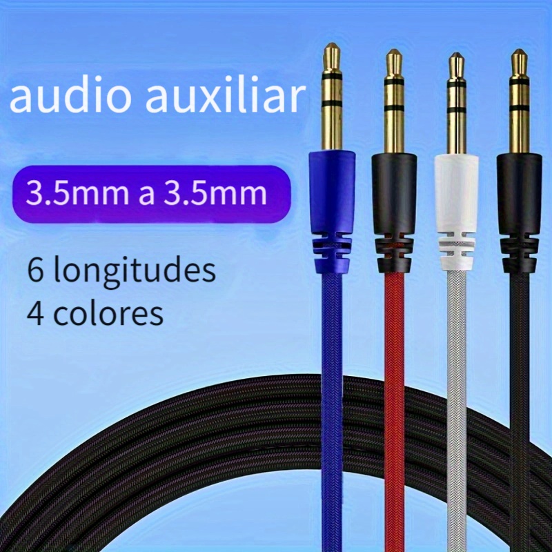 Rocoren Cable Audio 3,5 Mm Cable Auxiliar Trenzado Nylon Cable Macho Macho  Estéreo Hi-fi Sonido Auriculares Coches Estéreos Domésticos Altavoces  Tabletas Compatible Iphone/ipad/ipod Echo, Ahorre Ofertas