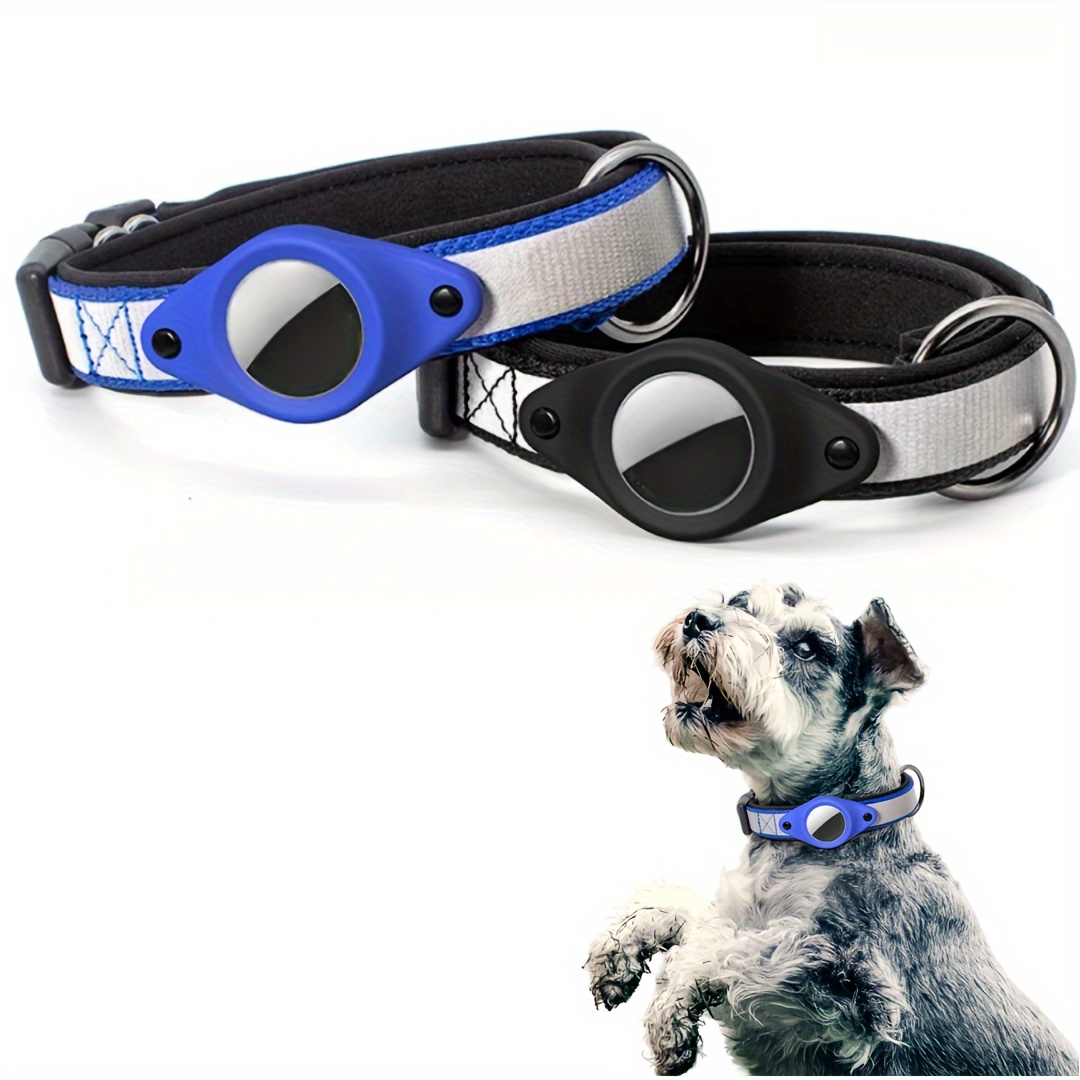  FEEYAR Air Tag - Collar de perro LED para perro [IPX7  resistente al agua], collares de perro iluminados con funda para Apple  AirTag, collar de perro iluminado recargable para perros pequeños