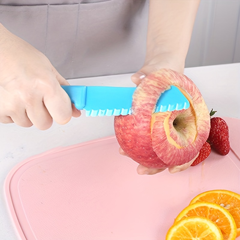 Child safe plastic fruit cutter