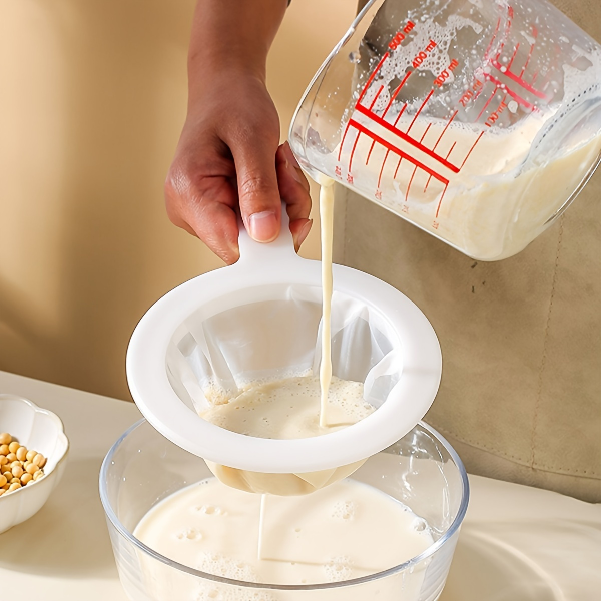 Filtre Ultra fin en Nylon réutilisable, 100/200/400 mailles, passoire  cuillère, tamis, lait de soja