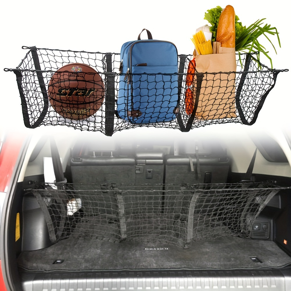 Car Rear Trunk Nylon Receive Arrange Net Luggage Cargo Storage Bag Back  Elastic String Holder Auto Accessory Boot Mesh Organizer - Nets - AliExpress