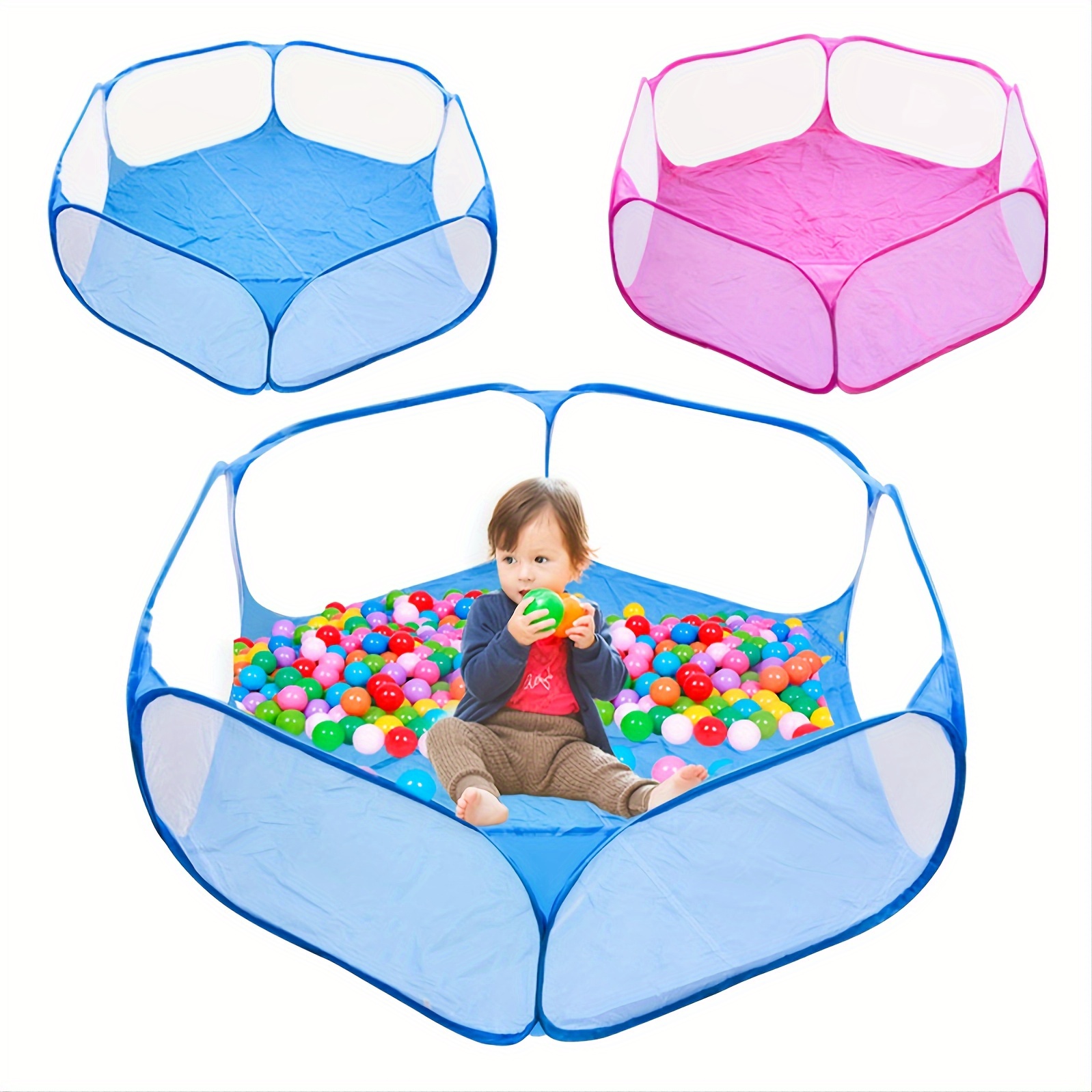 Piscina de Bolas Redonda Baby Blue con Estrellas 90x30cm, con Certificado  de Seguridad. 200 Bolas - Bebé Paraíso