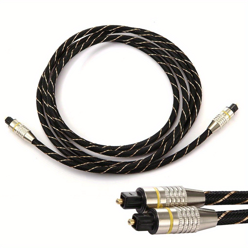 Mini cable de audio óptico digital de 3.5 mm que conecta el cable Toslink  [24K de nailon trenzado ultra duradero] Cable de audio SPDIF para cine en