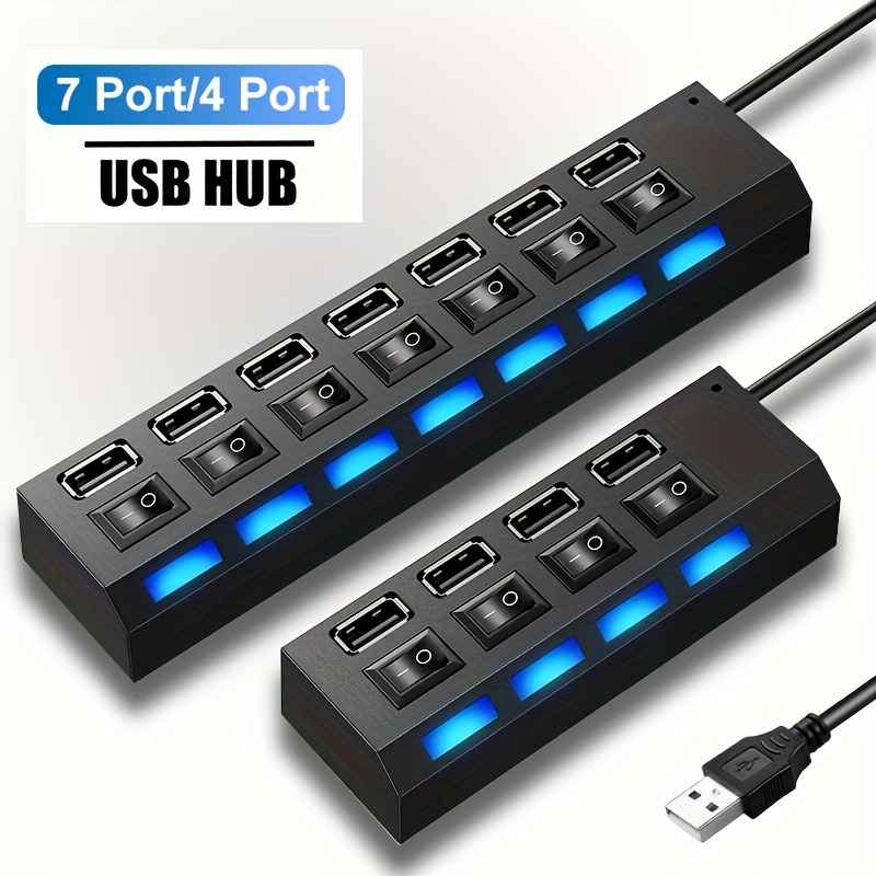 Multiprise USB 4 Ports - Chargeur Multiport Extension HUB 2.0
