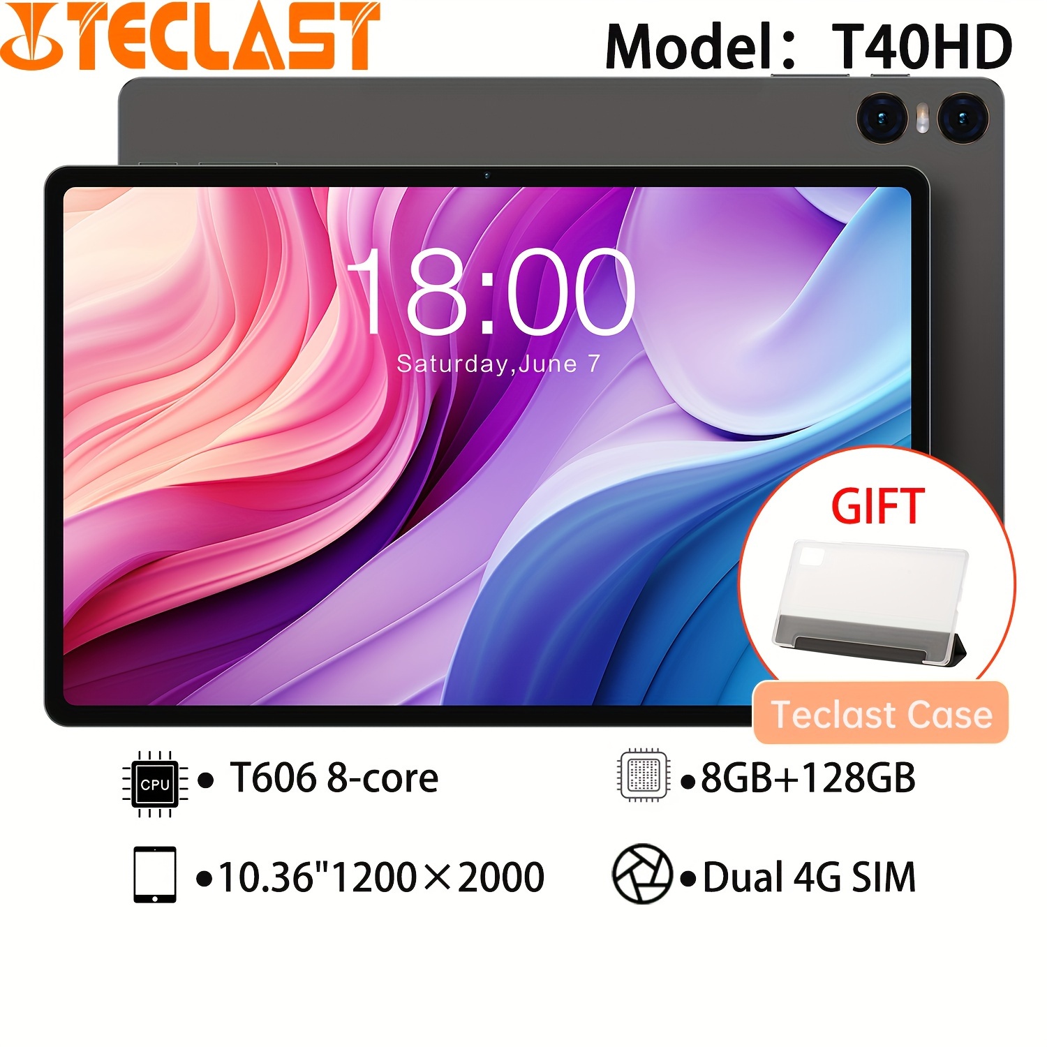 Tablet Android 12 2 en 1 con teclado, tabletas de 10.1 pulgadas incluyen  lápiz óptico de ratón película templada, 2 GB de RAM, 32 GB ROM 512 GB de
