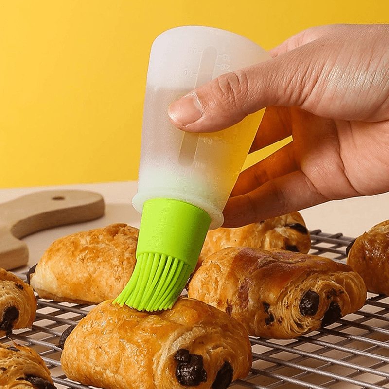 Unique Bargains Kitchenware Silicone Cooking Tool Baster Turkey Barbecue Pastry Brush Orange