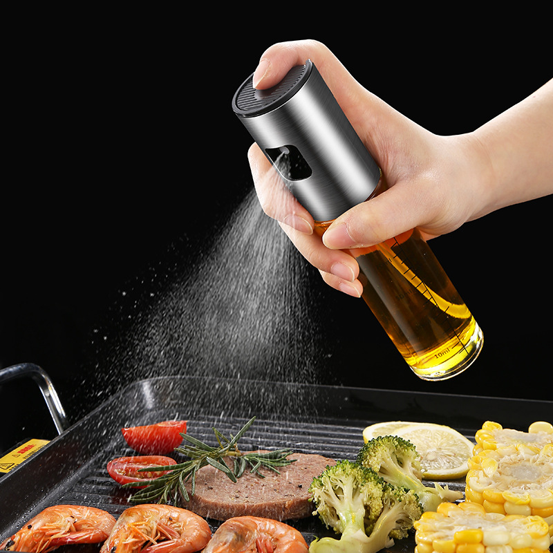 Pulverizador de aceite de vidrio para cocina, botella de Spray para freidora  de aire doméstica, botella de Spray de aceite comestible - AliExpress