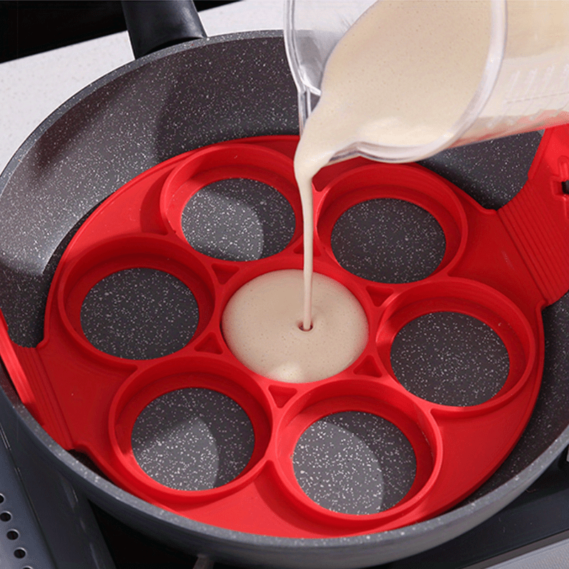 Non-stick Silicone Mold With Handle, Heart Shaped Egg Cooker, Pancake Mold,  Kitchen Gadgets - Temu