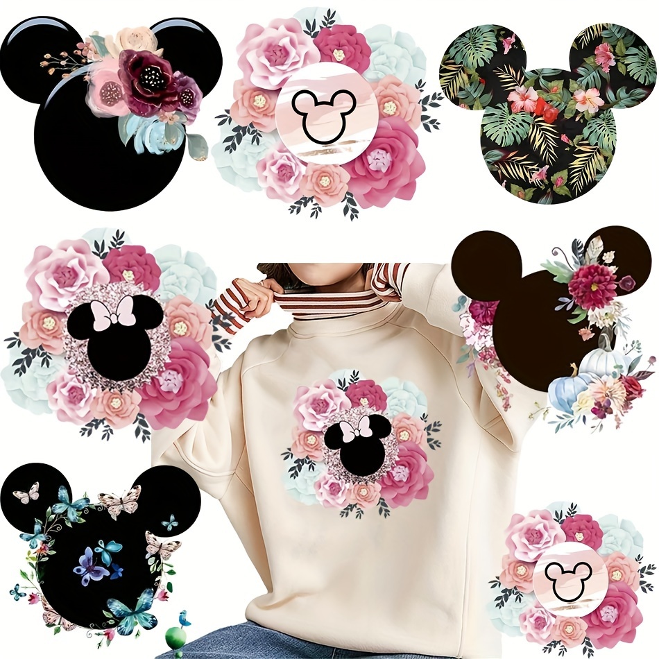 Mickey Minnie Mouse Stickers for Woman Clothes Disney Iron-on