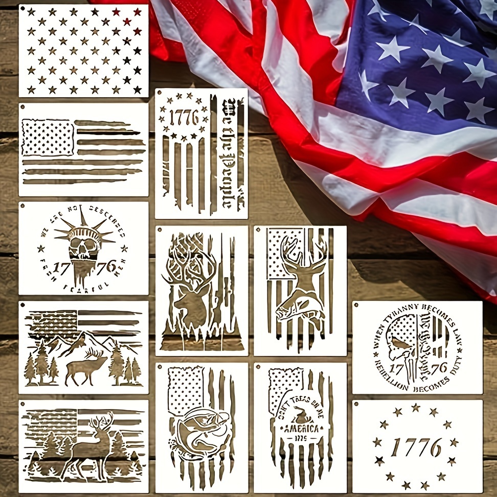 6 Pack 50 Star Stencil American Flag Star Templates for Painting