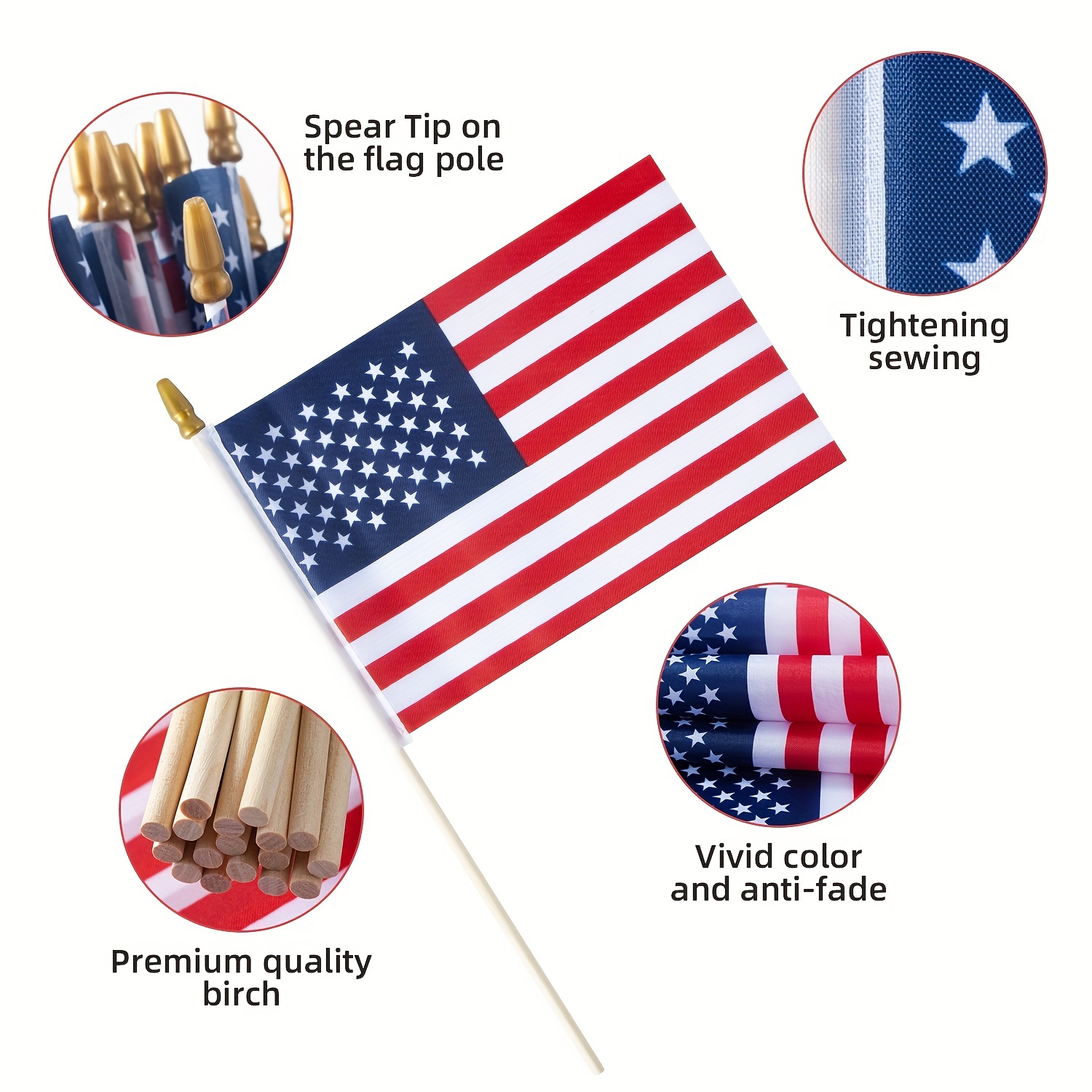4PCS 90*150CM 3x5FT American Flag USA US Flag Stars Grommets