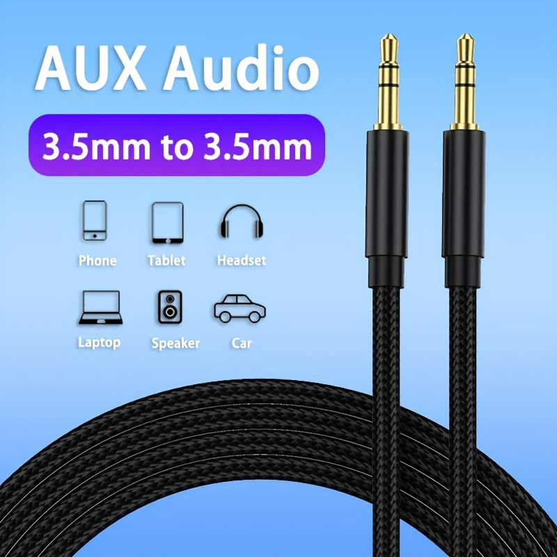 Câble de sortie audio micro USB vers 3,5 mm - Plaqué or - 4 pôles - 3,5 mm  mâle vers micro B mâle - Rallonge audio auxiliaire pour Android (1 m)