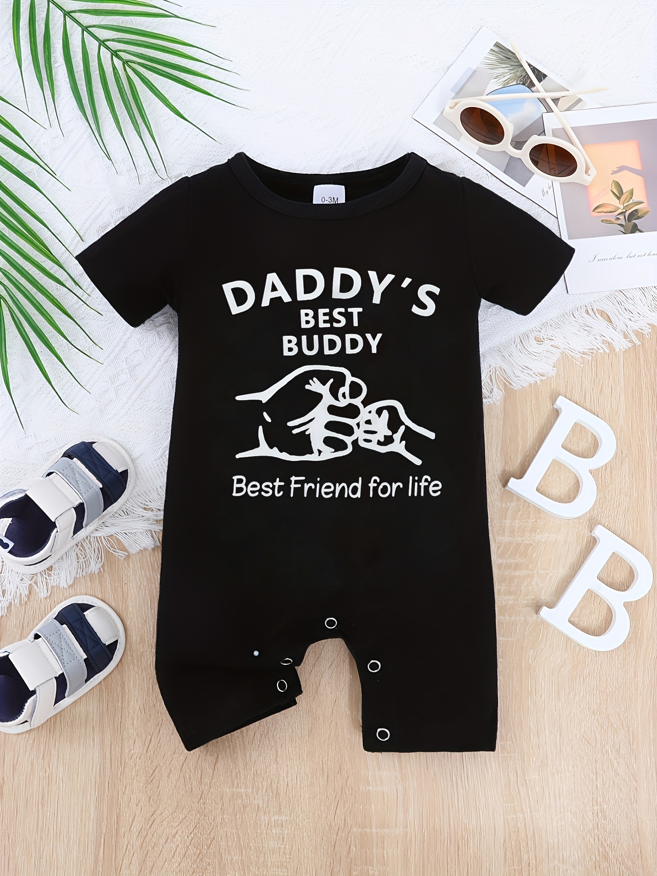 Baby Boys daddy's Fishing Buddy Short Sleeve Onesie Pants - Temu