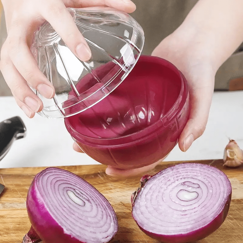 1pc Onion Plastic Storage Box, Onion Shaped Food Saver Storage Container,  450ml/15.8oz