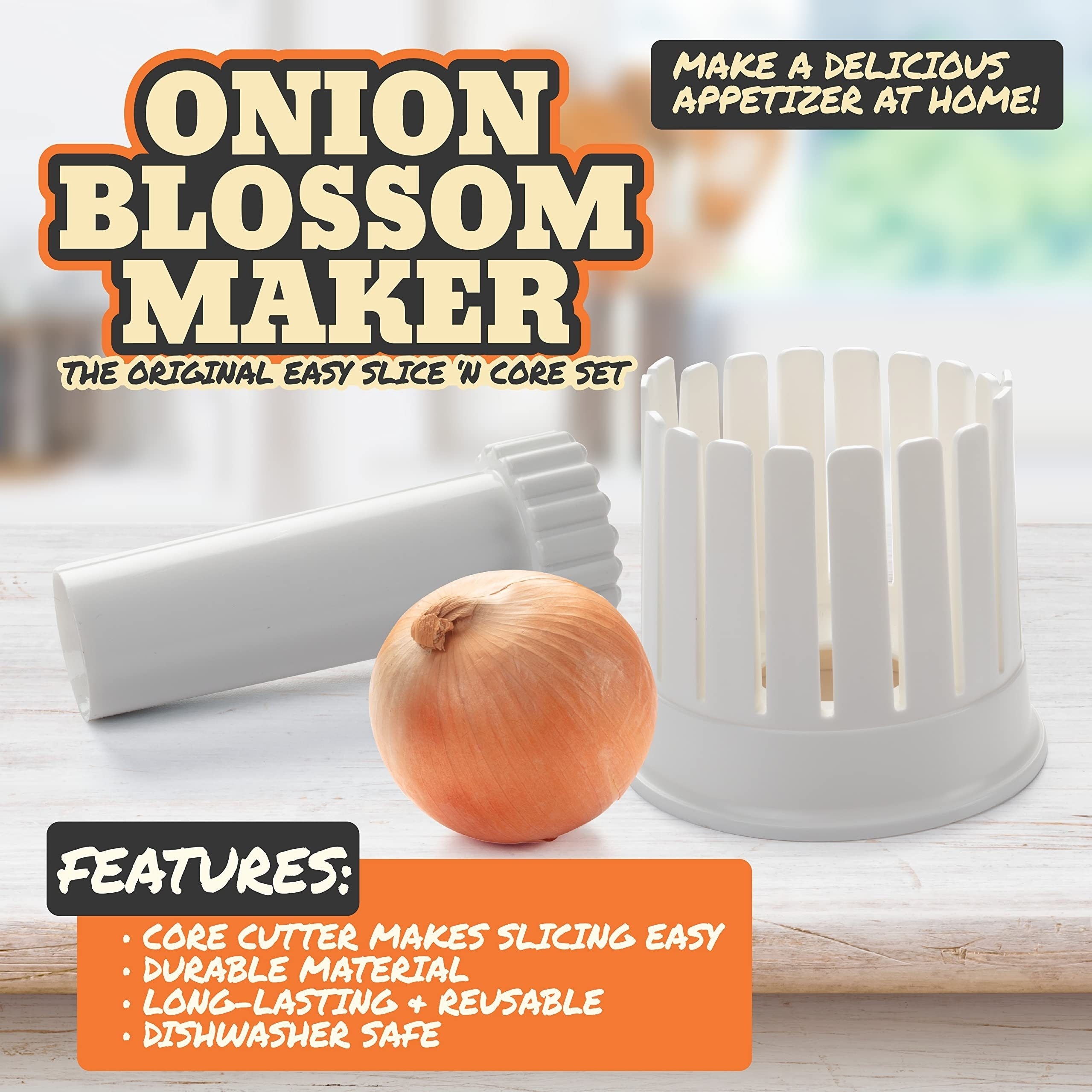 FLOWERING ONION CUTTER, Onion Flower, Appetizers, Blooming Onion Cutter, Blooming  Onion Machine, Cut Onions, Onion Cutter, Food Cutters 