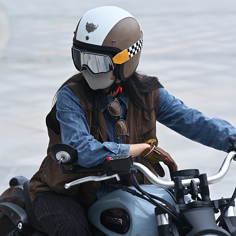  Casco integral modular para motocicleta, con visera doble,  protección contra la niebla, aprobada por DOT, para adultos, para hombres y  mujeres, motocross, moto, scooter, 4, M : Automotriz