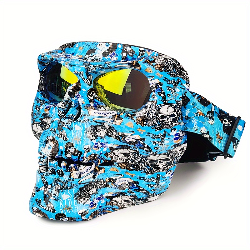 Pasamontañas con diseño de calavera espeluznante, pasamontañas, máscara de  capucha táctica, fantasma esqueleto, anti-UV, bandana para motocicleta