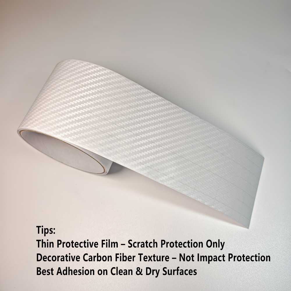 TEMU 3d Carbon Fiber Transparent Car Door Sill Protective Tape/car Decal | Suitable For Most Car Door Trims, Motorcycles | Edge Protector And Trunk