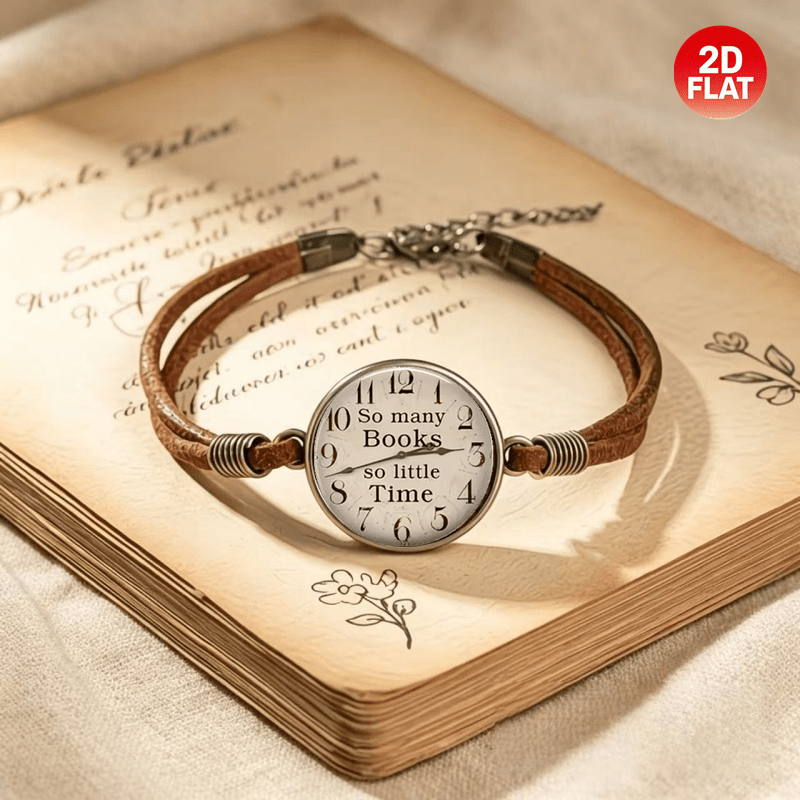 TEMU Pulsera con forma de reloj en libros - Reloj circular de aleación de con diseño , ideal para , familias y regalos de trabajo