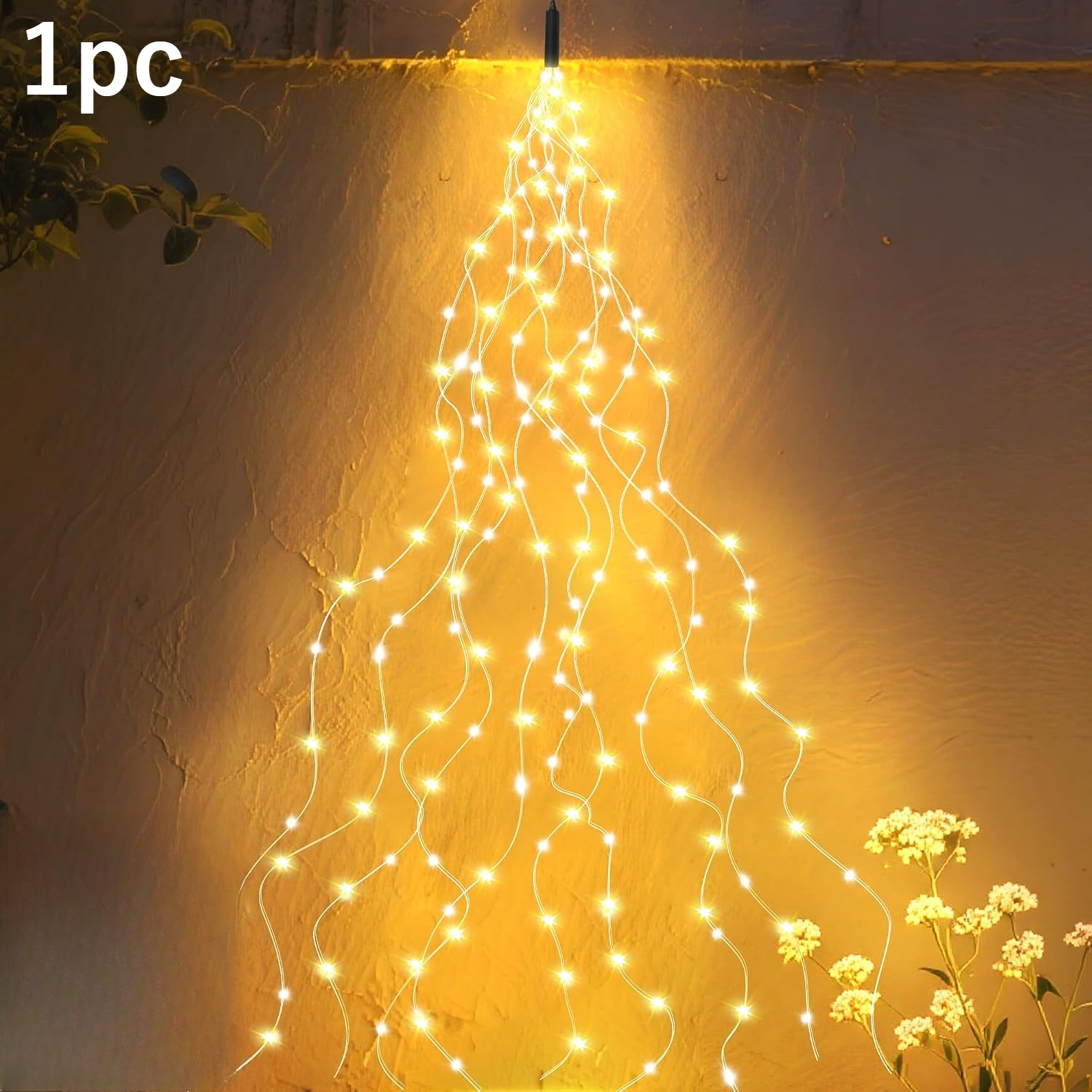 TEMU Guirlande Lumineuse Solaire d'Extérieur, à Plusieurs avec 200 LED, à Énergie Solaire, Guirlande Lumineuse en Bouquet de pour Décoration
