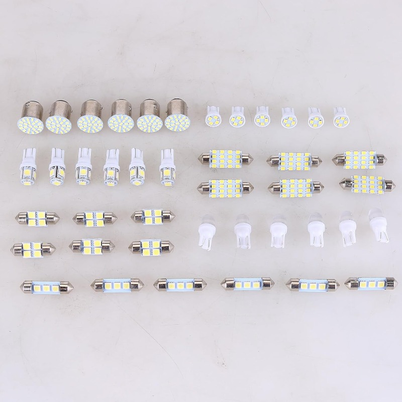 TEMU 42pcs Car Led Combination Set T10 , Small Light, Backup Bulb, Ceiling Light Bulb, Reading Light, Interior Door Light, Trunk Light, License Plate