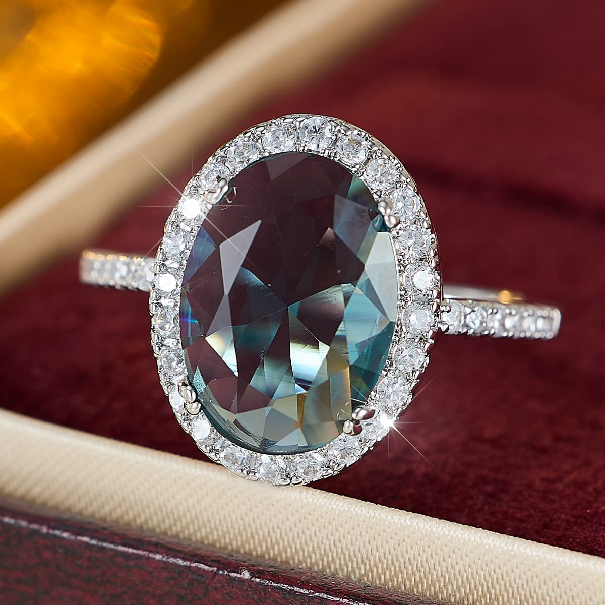 Women's Vintage Oval Zirconia Ring, Unique Design