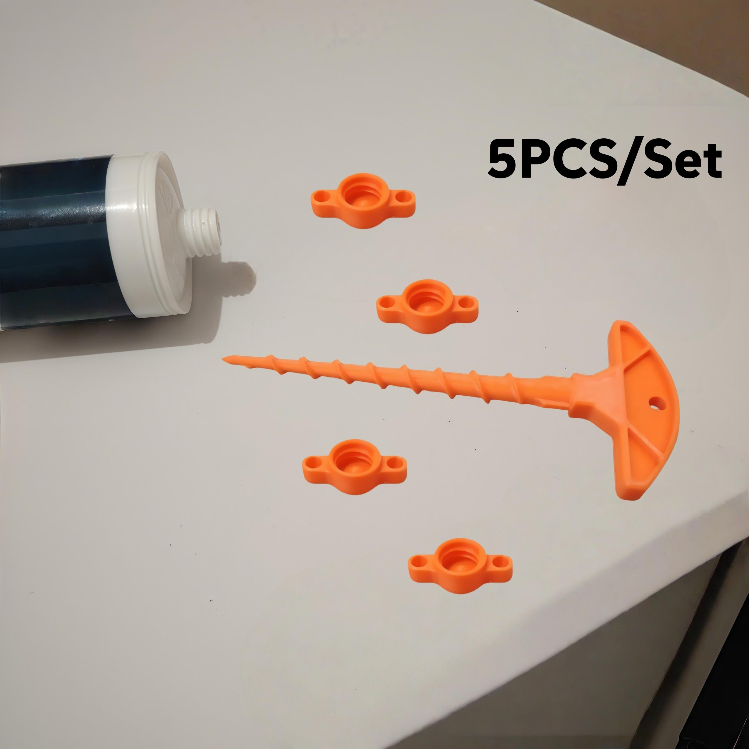 E-shop 5-teiliges Dichtpistolen-Spitzenkappen- Reinigungsset [Orange] – -Verstopfung & -Trockenheit für Standard-Dichtungspatronen, Heimwerker-