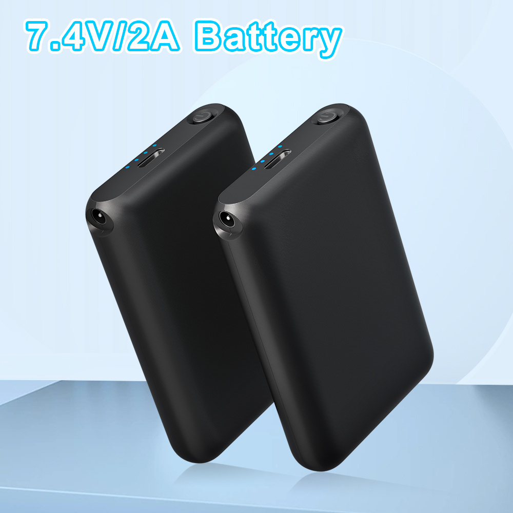 TEMU 2 pièces Pack de Batterie Li-Polymer Rechargeable Amélioré 7,4V 22,2Wh pour Moufles Chauffantes, Doublures Chauffantes, Chaussettes Chauffantes,