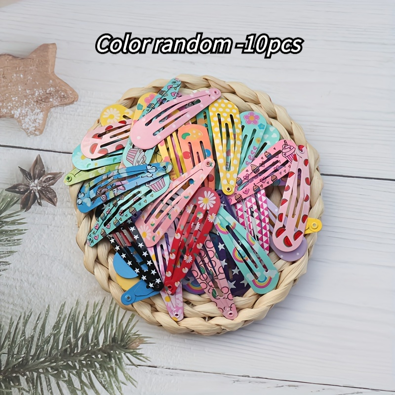 TEMU 10 pinzas para el cabello de aleación con de agua , color aleatorio, , con estampado, rápida, pinza para el cabello tipo B, accesorios para el