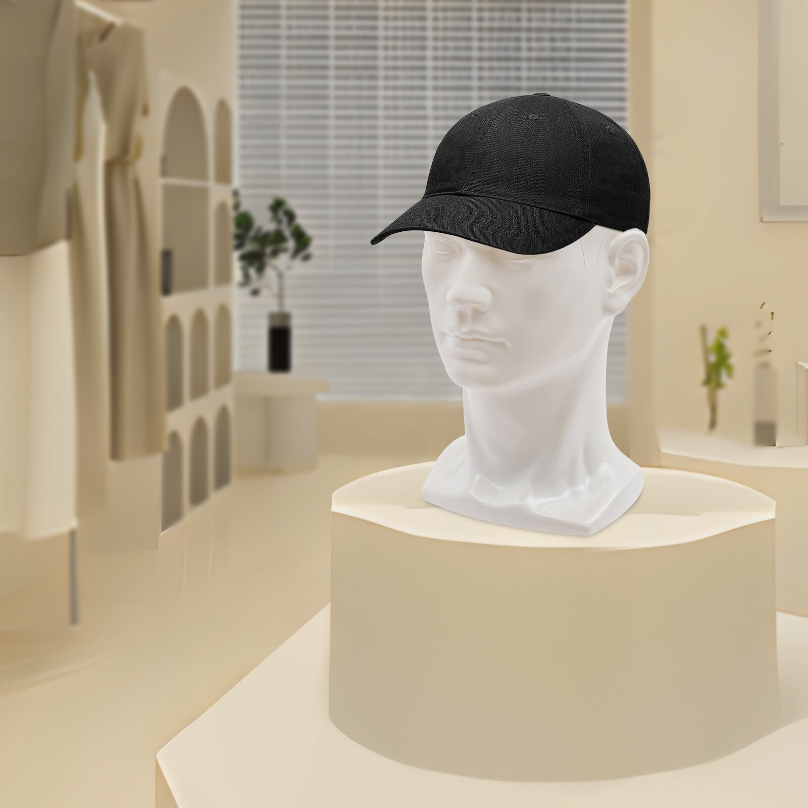 30cm/11.81in Male Pvc Mannequin Head Model With Hair And Glasses Display White For Shops, Hair Salons, Hat Stores