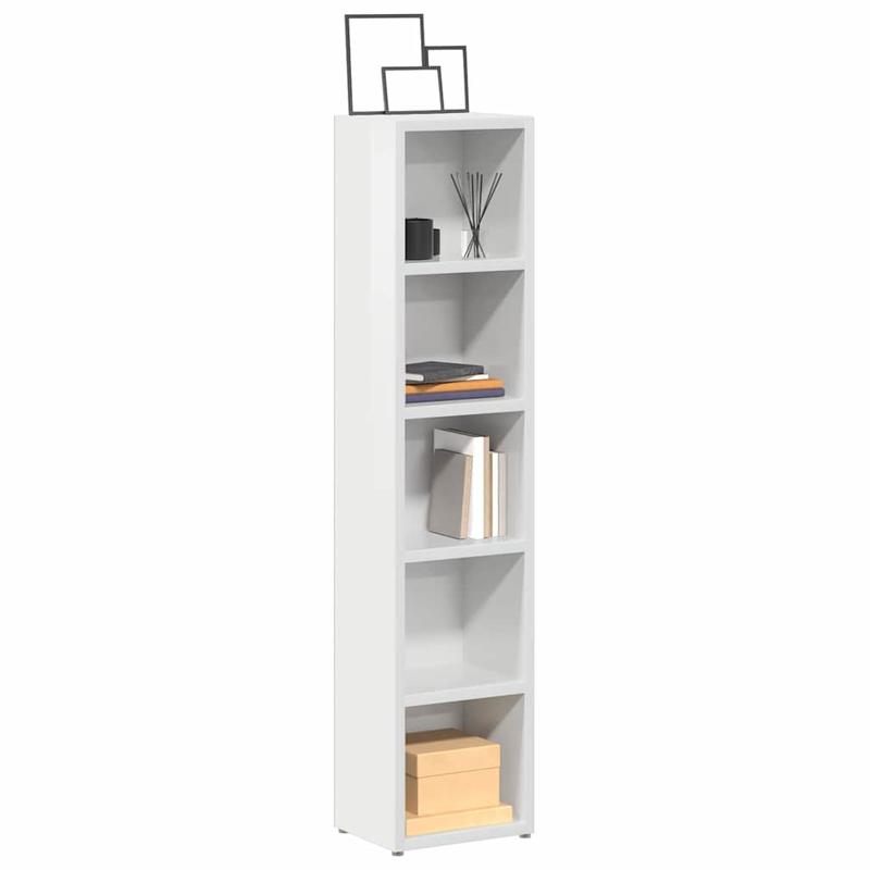 TEMU Cd-Kasten 21X16X93.5 Spaanplaat Hoogglans Wit Esta elegante e CD-Houder oferece proteção suficiente para armazenar sua coleção de CDs ou DVDs.