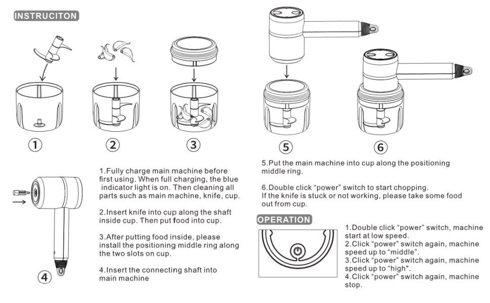 portable electric food processor with 3   steel blades rechargeable wireless multi functional kitchen appliance for chopping grinding mixing eggs cream ideal for   onion celery ginger meat 1200mah lithium battery 1l capacity kitchen food processor modern kitchen appliance durable food processor Product details 4