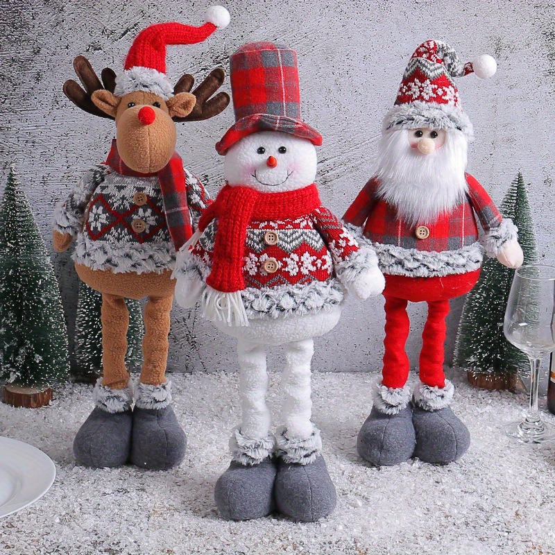 imagen del artículo decoraciones navideñas de pies extensibles, adorables santa claus, reno y  , decoración   para  , habitaciones, hoteles y ventanas,   navideño, edificios y accesorios coleccionables