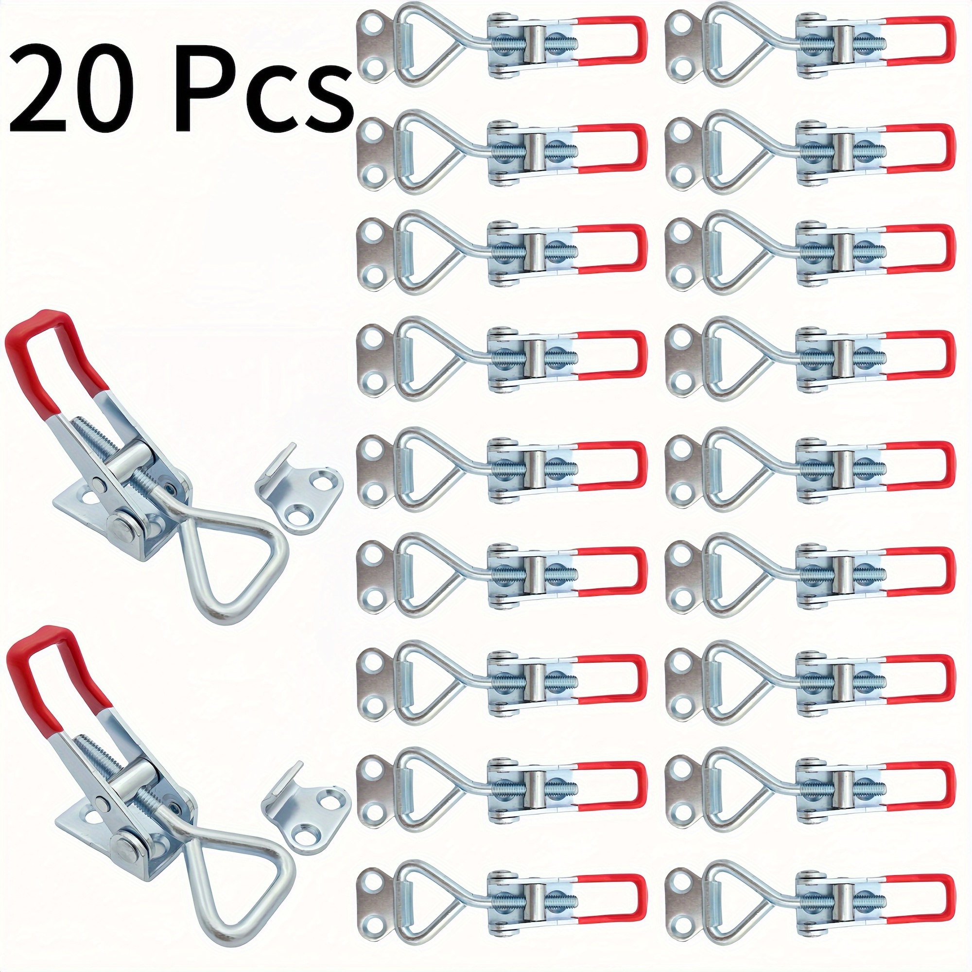 TEMU Ensemble de 20 loquets à réglables en métal pour boîtes à outils, avec pinces à dégagement rapide et mécanismes anti-dérapants
