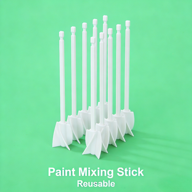 Image of 10pcs Paint Stirrer Drill Attachment Set, //red Plastic Epoxy Resin Mixing Paddles With Standard Hex Shank & 4-blade Spiral Design, High Mixing, Compatible With All Drills