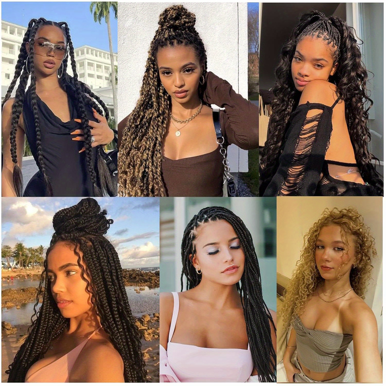 8pcs black pre-stretched braiding hair for women - y2k   texture synthetic hair for boho twist crochet braids, professional hairpiece for braids, braiding hair accessories, y2k hair style,   hair details 1