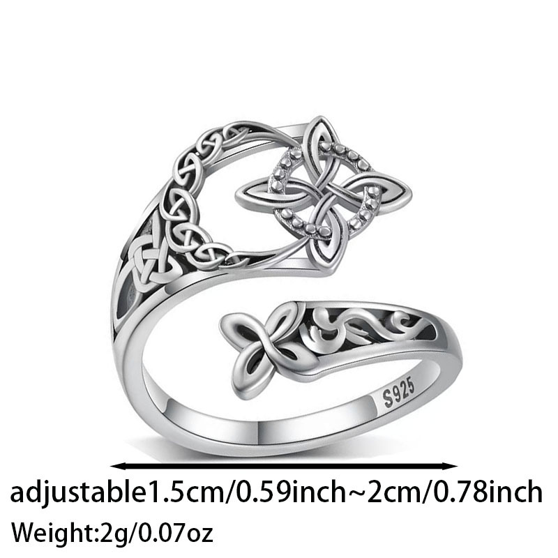 S925 Celtic Knot Silvery Ring for Men and Women