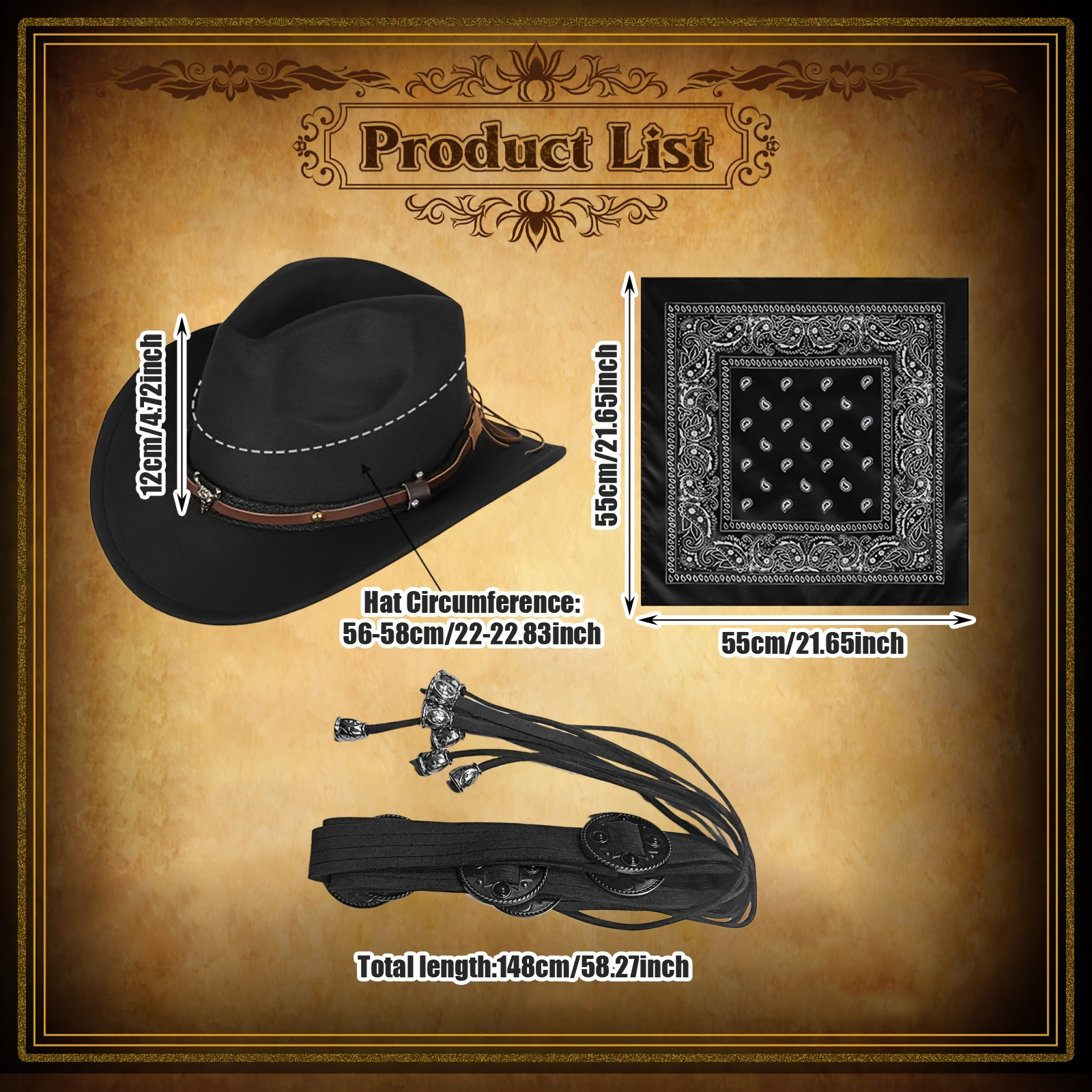 3pc Cowgirl Costume Set Felt Hat Leather Purse Belt Western Accessories Amazon.com: Women Cowgirl Costume Western Vest Hat Belt Set  main image 4