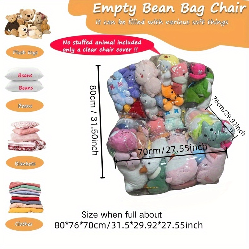 Bolsa De Almacenamiento Para Muñecos De Peluche | Gran Capacidad | Se Convierte En Cojín O Sofá