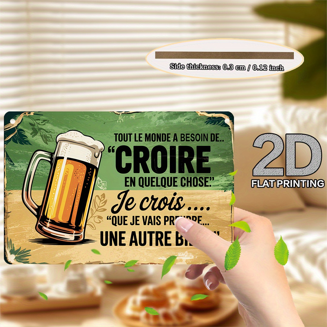 TEMU 2d Flat Design, 2d Printed Item, 1pc, Wooden Decorative Sign With Beer Quotes, Sign And Statue (8 Inches X 5.2 Inches), Humorous Gift, Vintage