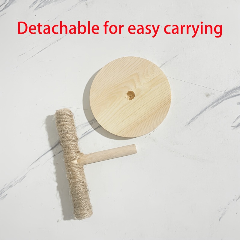 Solid Wood Hemp Rope Parrot Stand for Claw Training