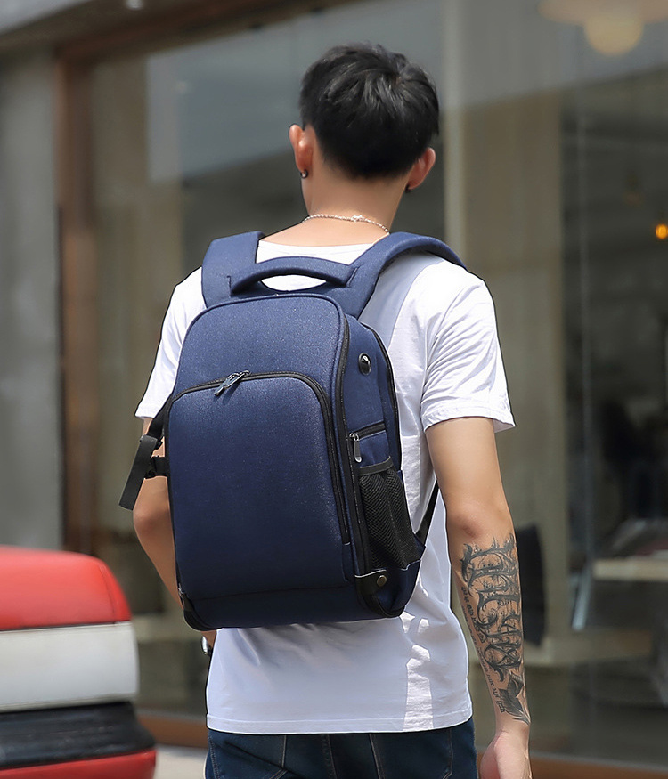 professional photography backpack durable nylon camera bag with tripod pouch lens compatible outdoor digital camera case   in black blue red details 3