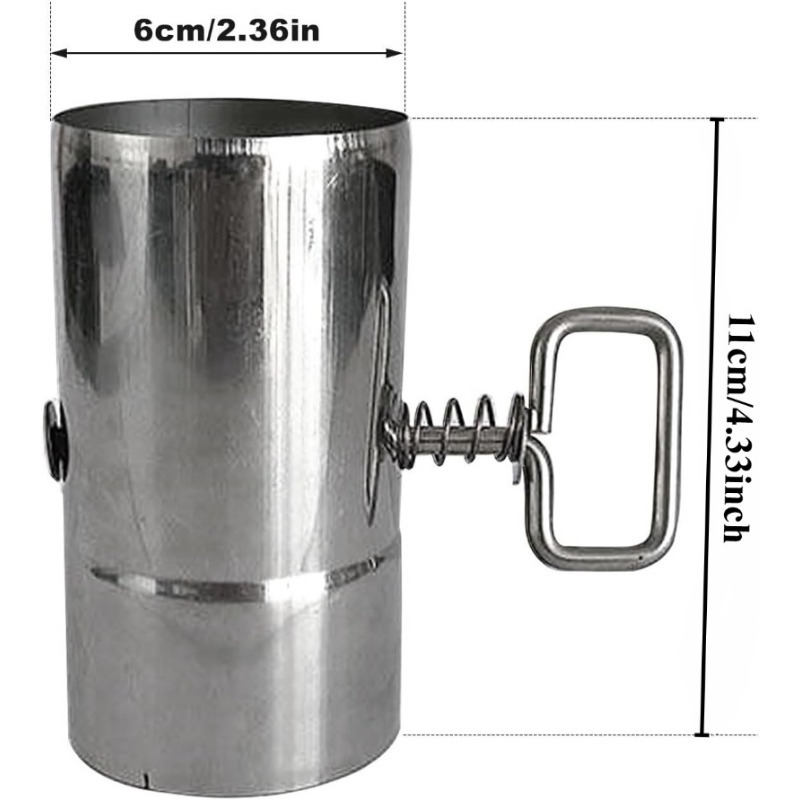 TEMU Stainless Steel Camping Stove Pipe With Damper - 2.36" Control, 4.72" Long Flue For Outdoor Wood Stoves - Halloween, Christmas, Thanksgiving &