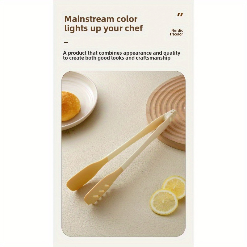 silicone clip detachable kitchen grilling tongs steak flipping tongs heat resistant high temperature   one tongs and noodle clip Product details 9