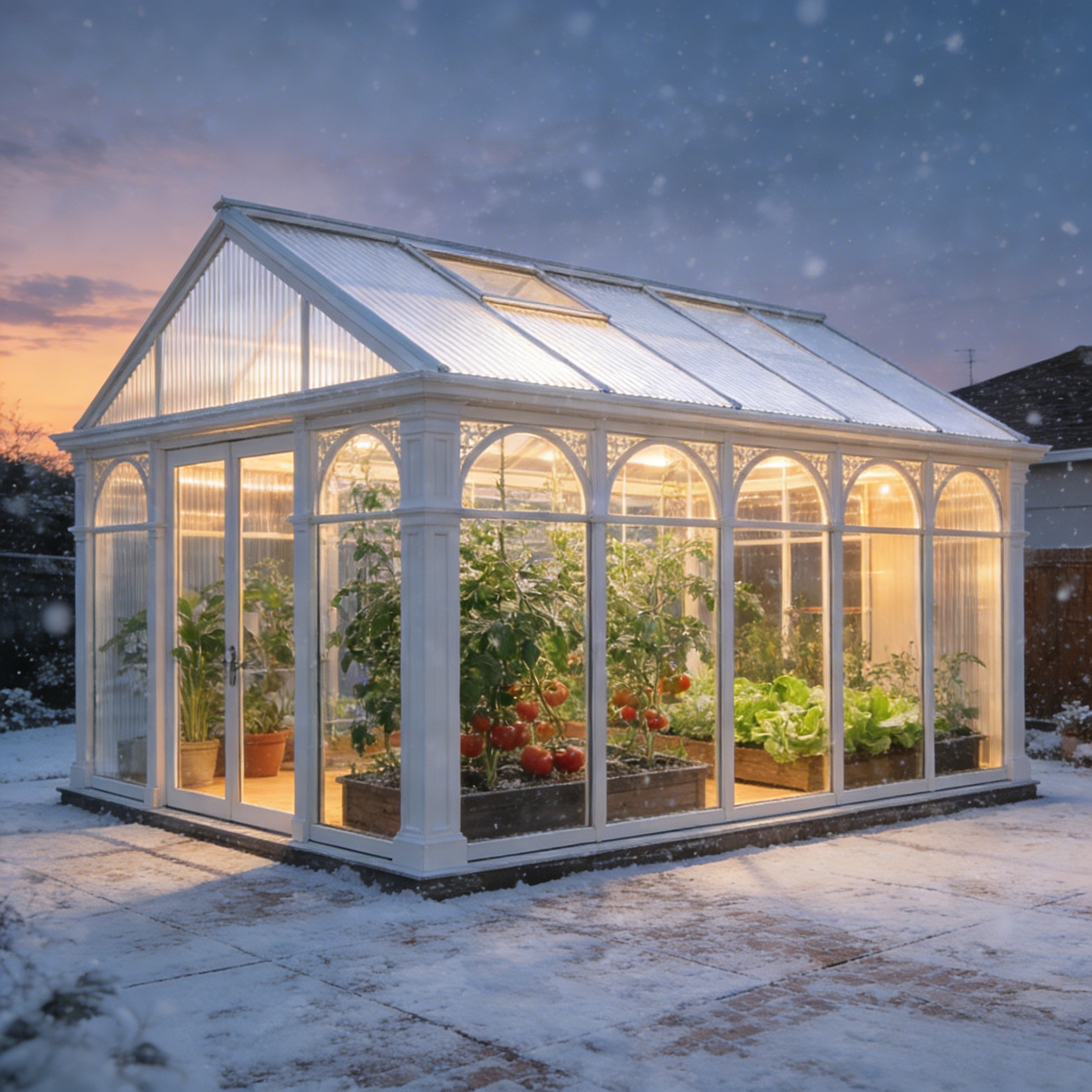 14 28 42pcs Twin-wall Polycarbonate Greenhouse Panels, Hollow Chamber Panels For Winter Greenhouses, , Garden Shed Windows With Clips & Z-clips Temporary Removable