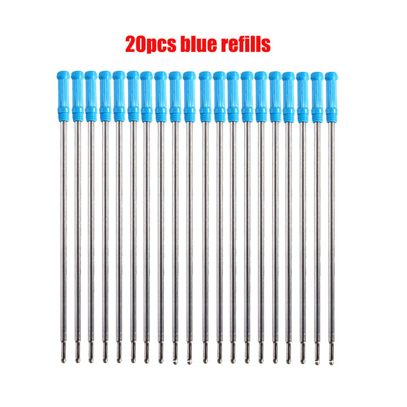 TEMU Lot de 20 recharges spéciales en métal de 11,6 cm pour stylo à bille à encre liquide, recharge à bille 1,0 mm, recharge encre liquide