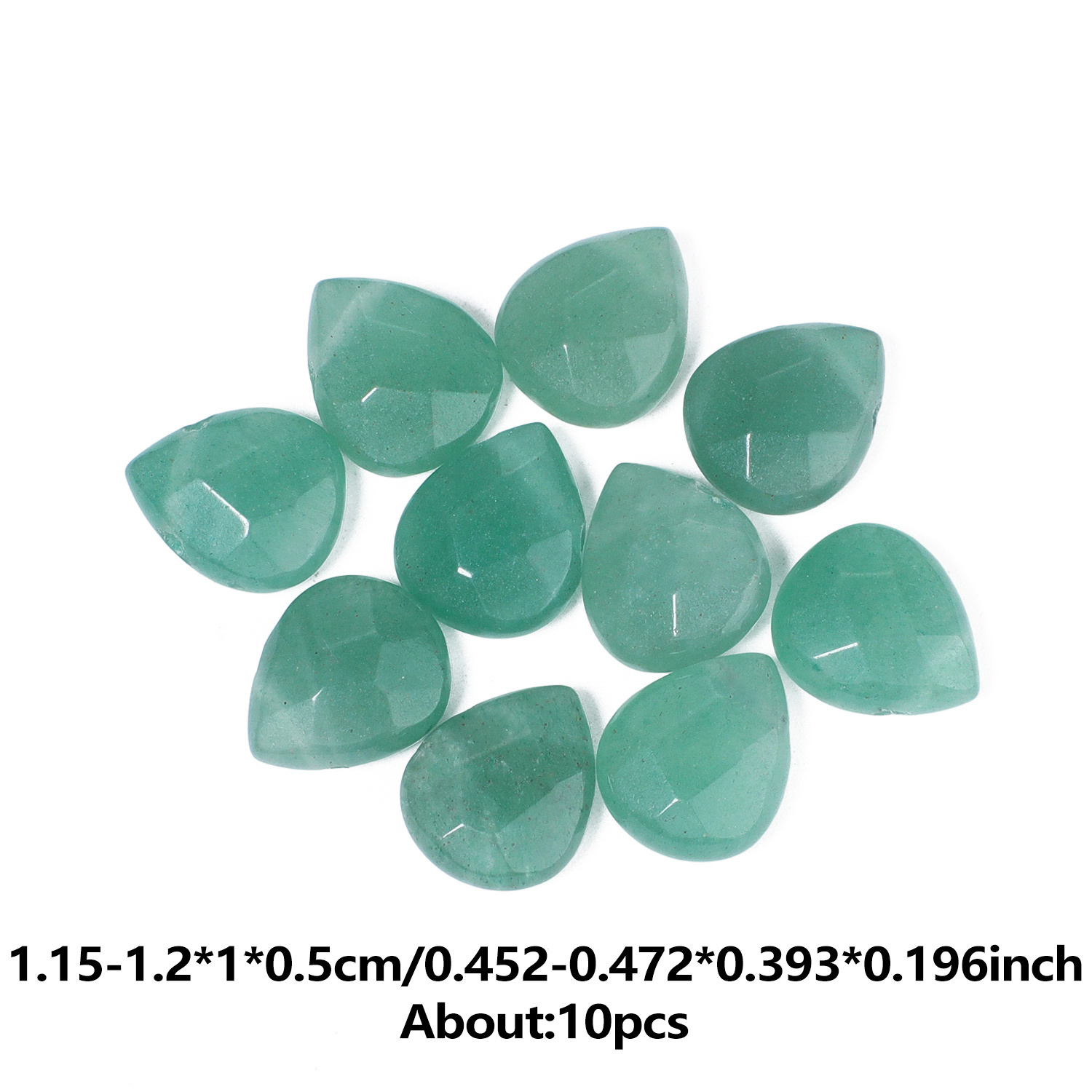 TEMU Perles en d'aventurine naturelle 10x12mm - Vert foncé, adaptées à la fabrication de bijoux, perles en facettées de avec base incurvée pour ,