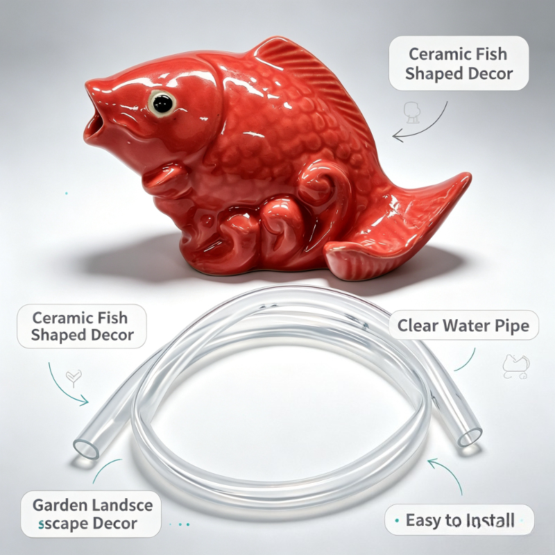TEMU 2pcs (1pc Red Koi And 8mm Water Pipe 1m Long) Aquarium Fountain Ornaments, Koi Fountain Scenery Decoration, Circulating Water Oxygenating Koi,