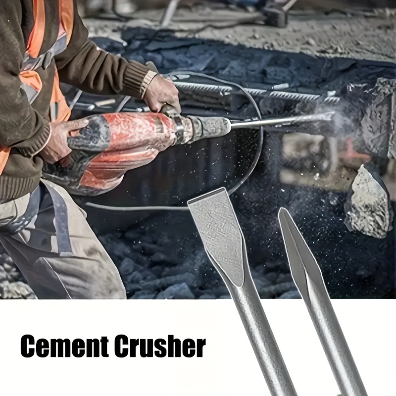 Sds- Plus Rotary Hammer Drill Chisel Set, Point Flat Scaling Chisels, 40CR Sds Plus Drill Bits for Masonry, Concrete, Brick, Stone, Tile Removal, 3pcs
