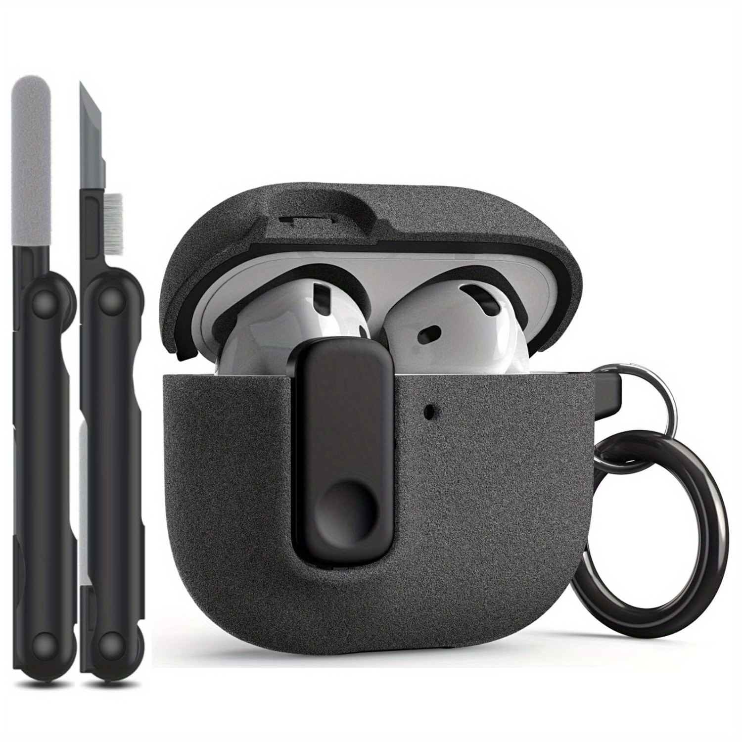 Case For Airpods (2024), Rugged Protective Cover With For Airpods 4 With Cleaning Kit